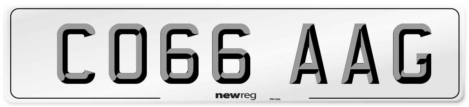 CO66 AAG Number Plate from New Reg